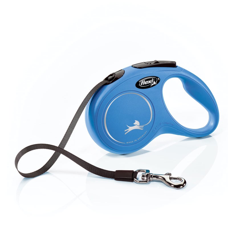 FLEXI New Classic Tape Retractable Dog Leash for Small Dogs Upto 33 lbs. â€“ 16 ft., Blue | Tangle Free Pet Walking Leash with One-Handed Brake, Pause, Lock|German Quality Product - Image 1